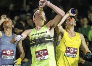 Runners drinking beer